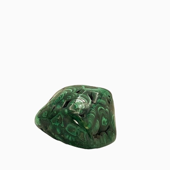 Green Malachite Free Form Mineral - Unique Congo Specimen with Bullseye Bands - Picture 7 of 10